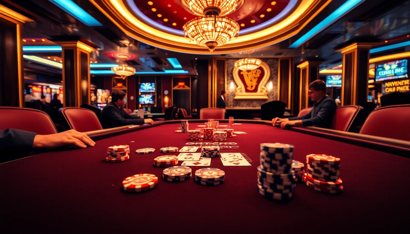 Permainan poker di www.agencetitan.com/en/ dengan suasana kasino yang hidup.