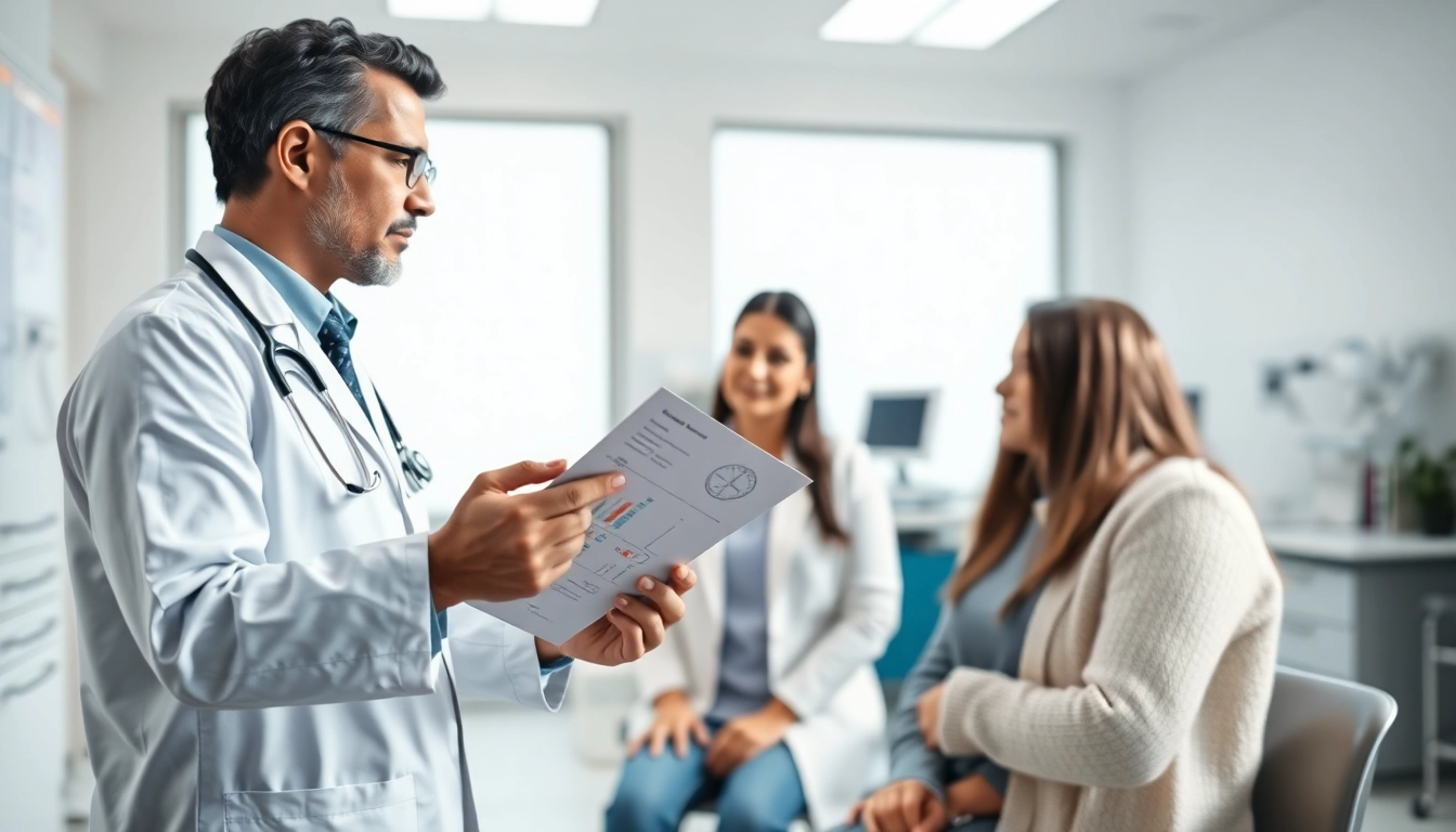 Health consultation with a doctor in a calming clinic environment.