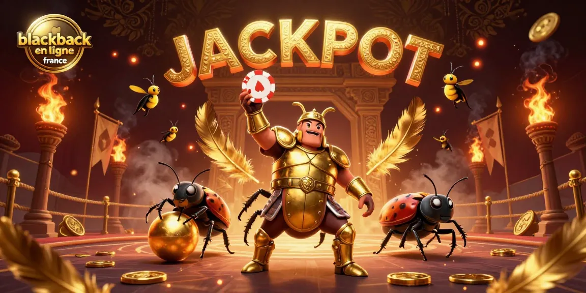 Jouez au blackjack en ligne France avec cette illustration dynamique, mettant en scène une victoire fascinante.
