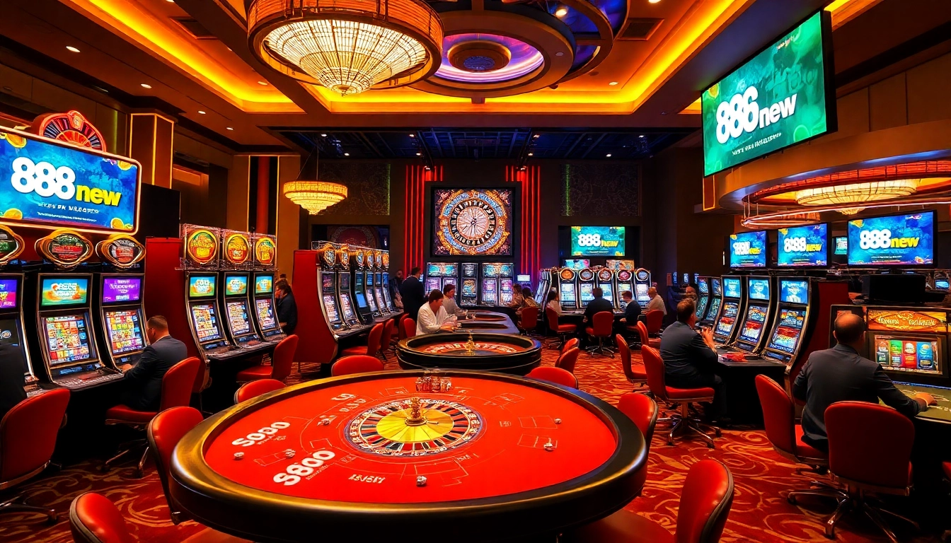 Experience excitement at 888new with vibrant slot machines and engaging casino tables.