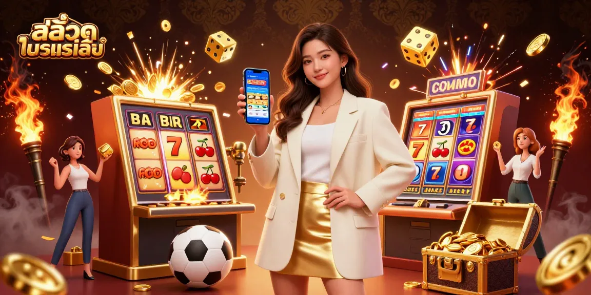 Experience the excitement of สล็อตทดลองเล่น with this vibrant, dynamic casino scene.