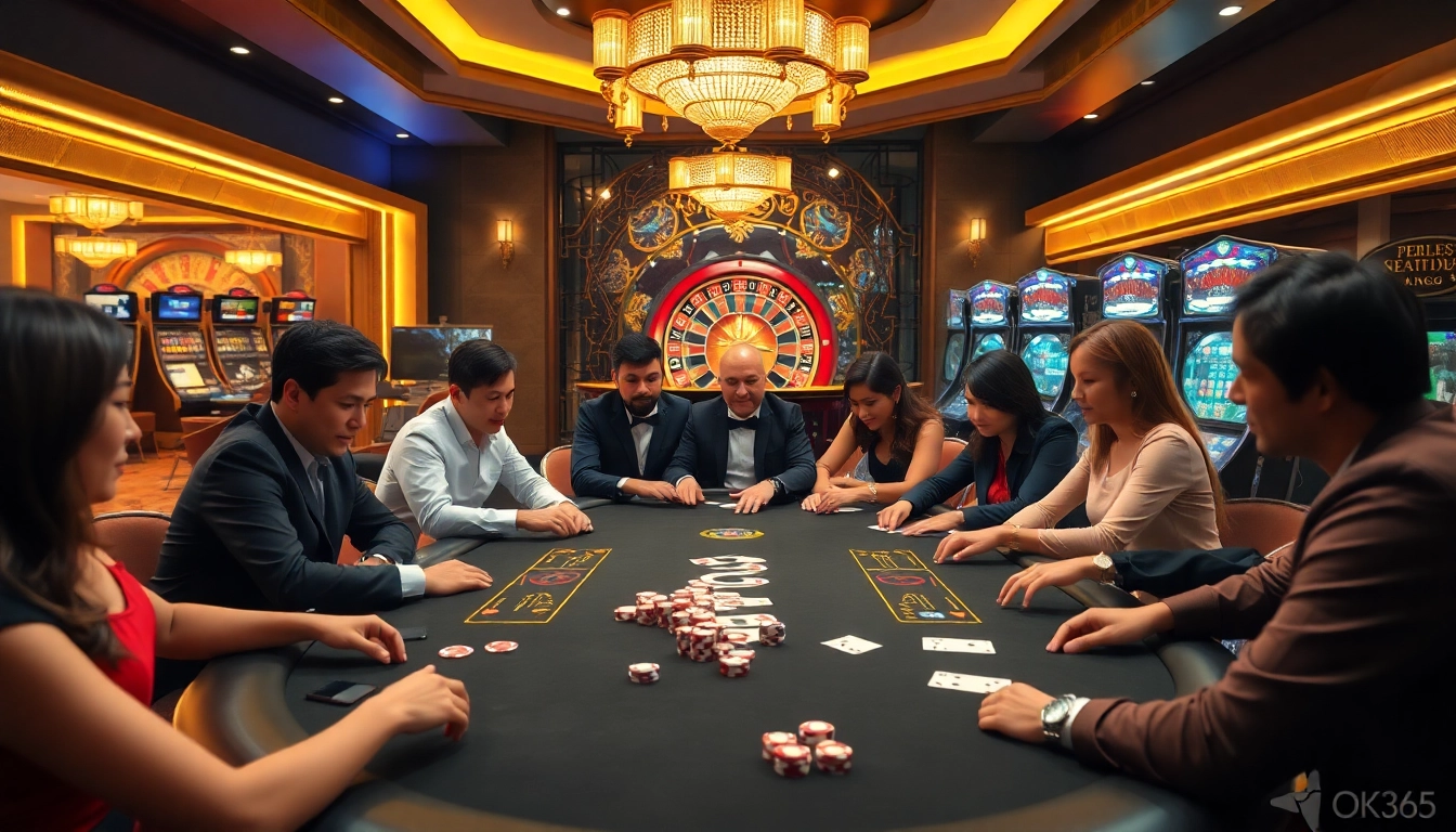Experience the excitement of OK365 Trang chủ with a vibrant casino atmosphere and engaging poker games.