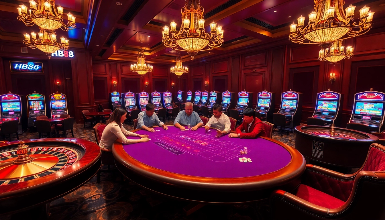 Experience the excitement of HB88 at a luxurious casino poker table.