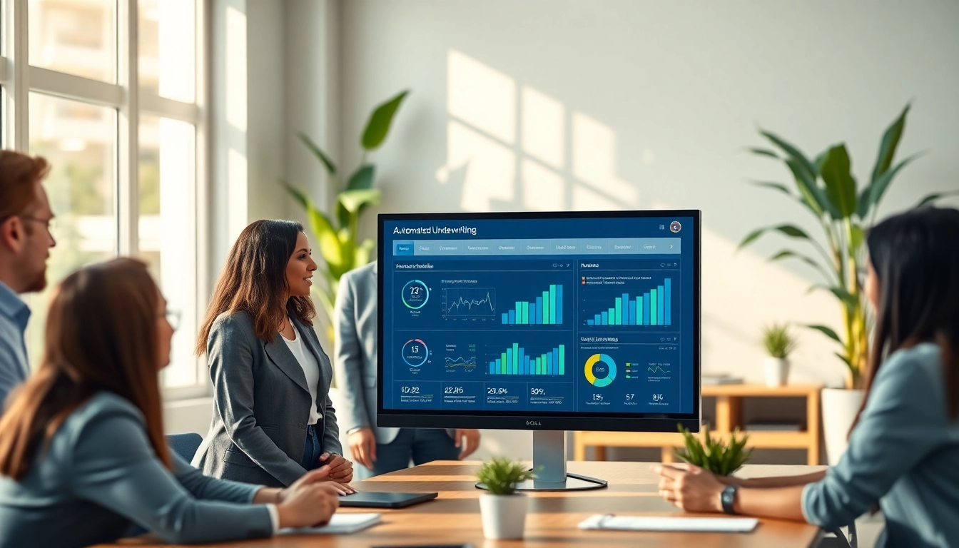 Visualizing Automated Underwriting Software in an engaging team discussion.