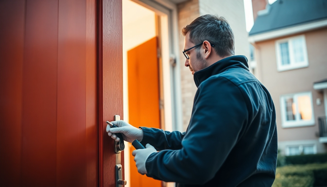 Schlüsseldienst Germersheim öffnet beschädigungsfrei eine Eingangstür mit professionellem Werkzeug.