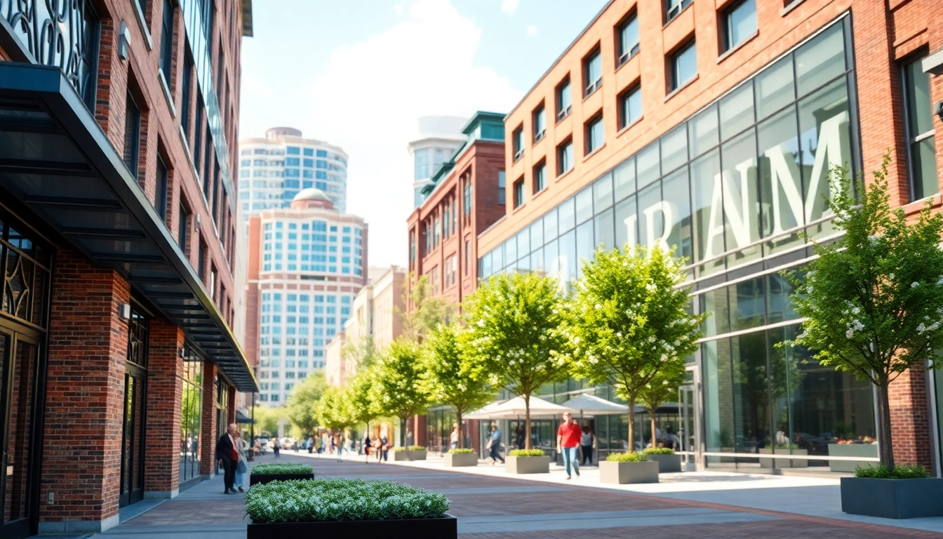 Experience the North Main Makeover, featuring sophisticated architecture and urban greenery.