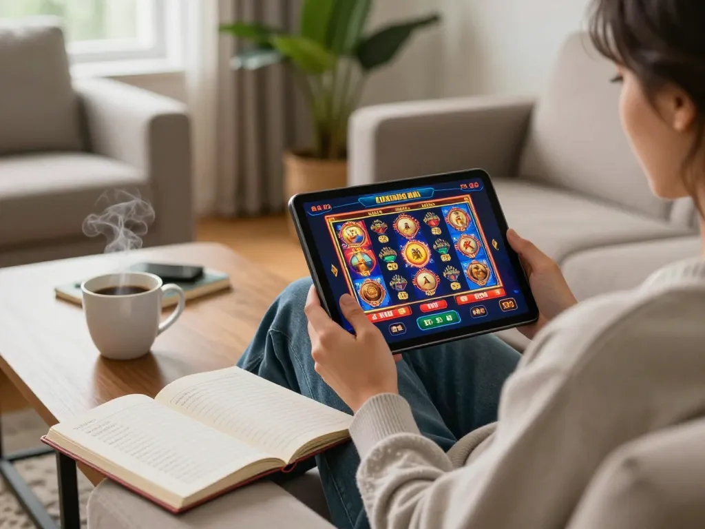 Engaging gameplay at online casinos Canada revealed on tablet with betting strategies visible.
