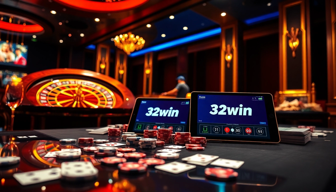 Experience high-stakes excitement with 32win con at a luxurious casino table.