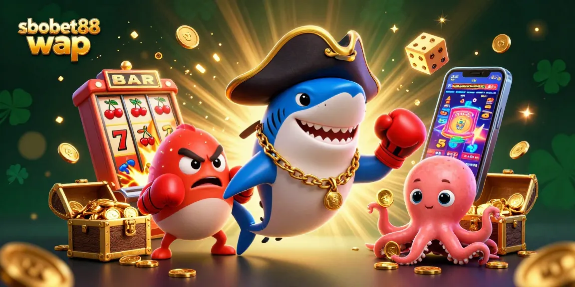 Experience thrilling bets and wins with sbobet88 wap, showcasing vibrant 3D casino characters and dynamic gaming elements.