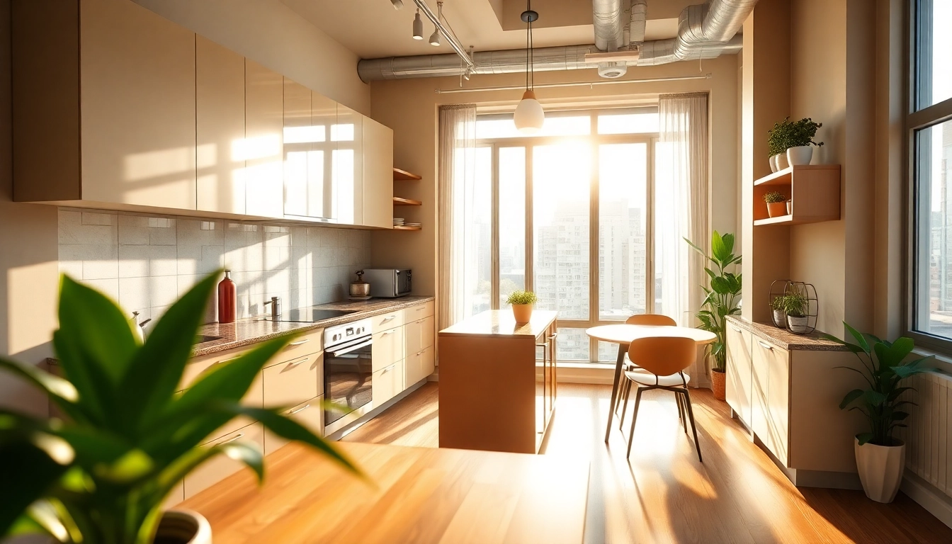 Showcasing a home renovation in a modern kitchen with natural light enhancing design features.
