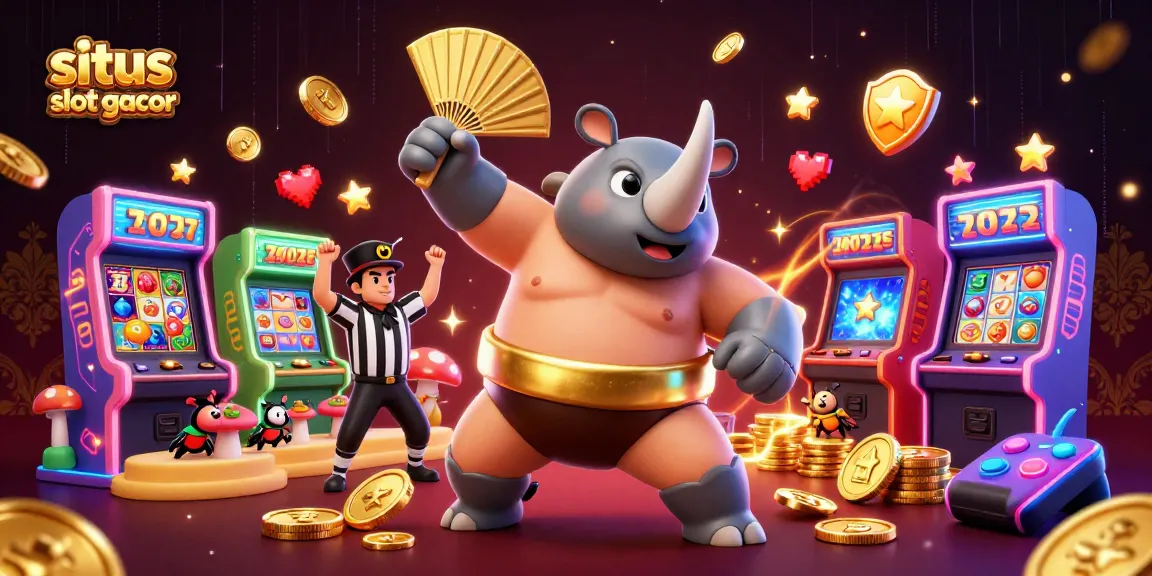 Experience the thrill of situs slot gacor with a vibrant 3D casino scene, highlighting iconic game symbols.