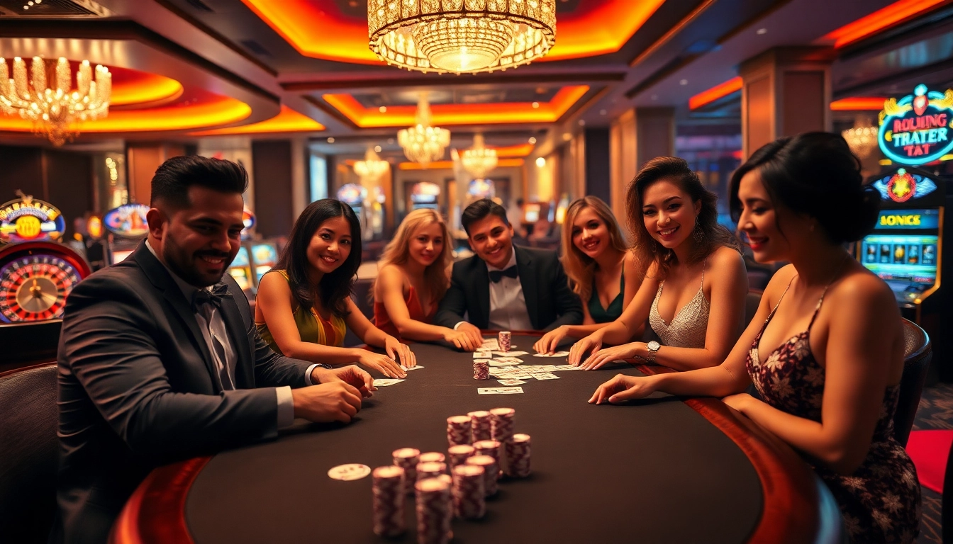 Engage in thrilling blackjack at https://kjc.uk.com/ surrounded by vibrant casino lights and excitement.