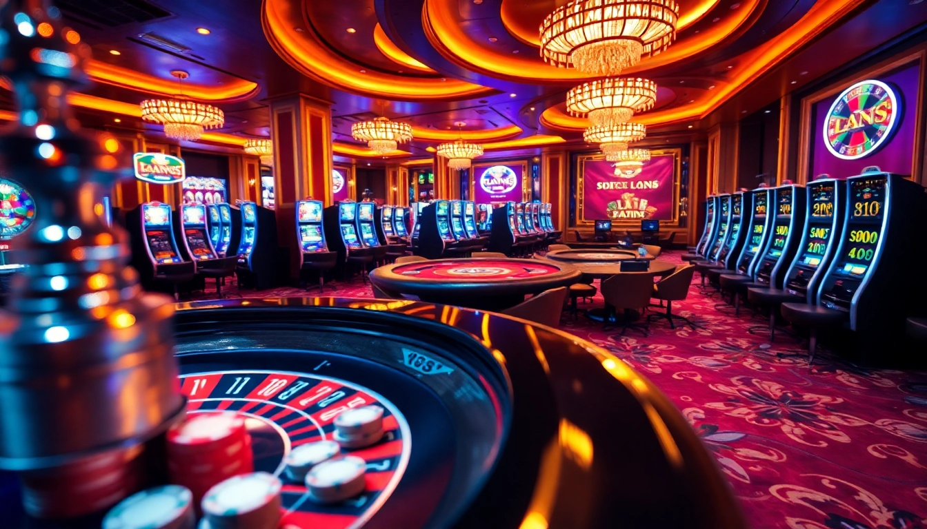 Players enjoying an exhilarating game experience at XN 88 casino with vibrant tables and slot machines.