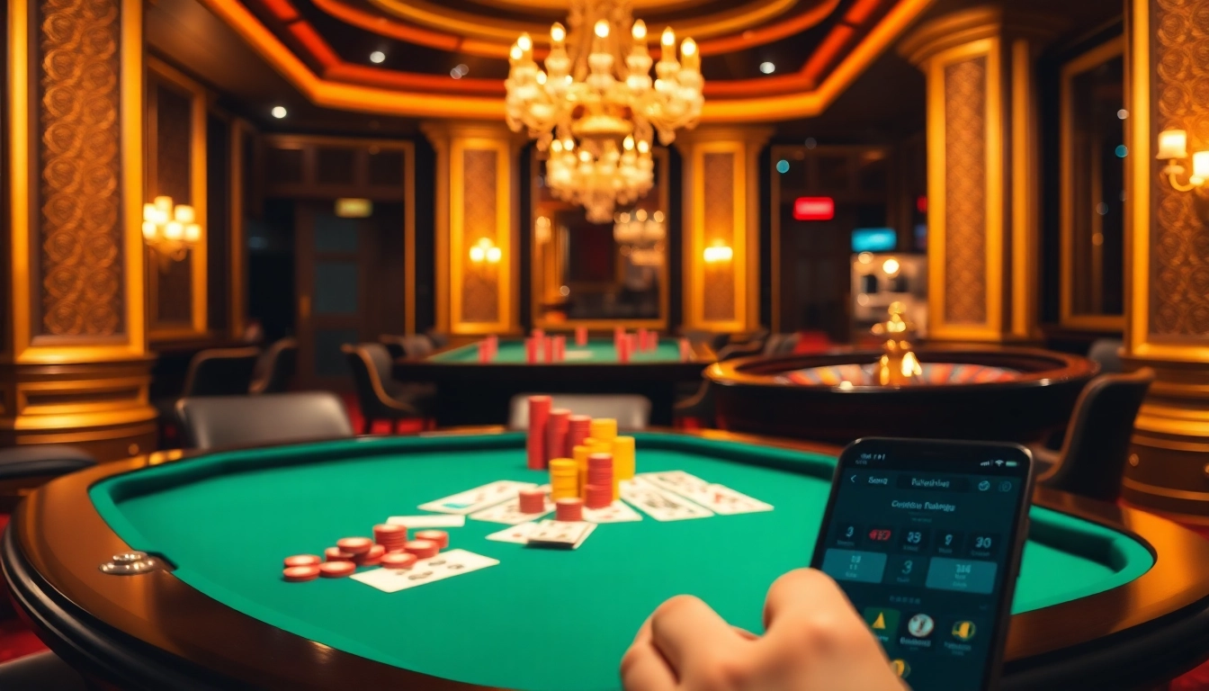 Engage in sbobet link alternatif action with poker chips and cards on a vibrant casino table.