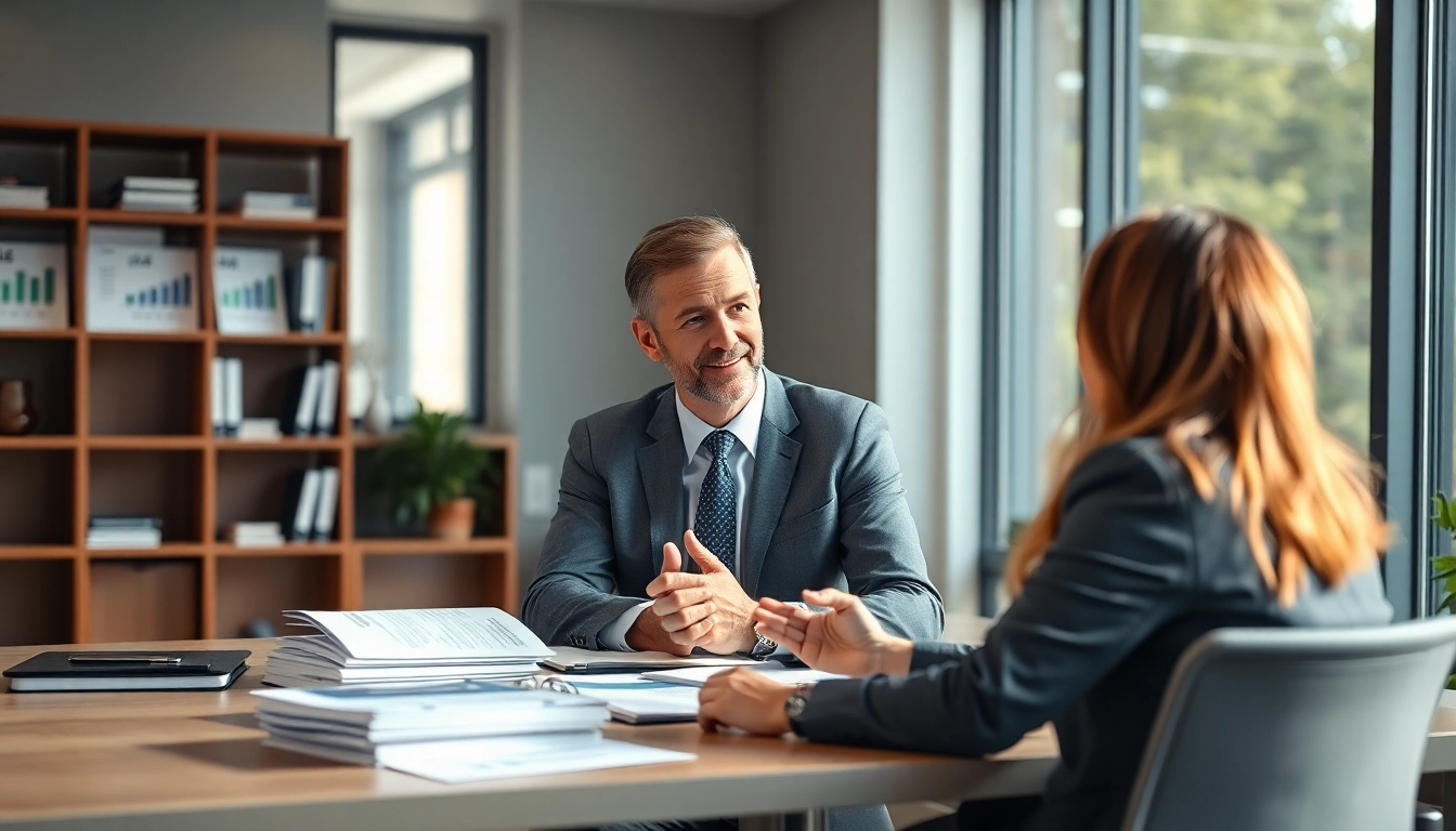 Tax Consultant in Kenya advising a client in a well-lit office environment, showcasing professionalism and expertise.