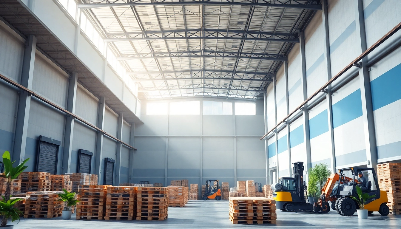 Find a modern warehouse near me with organized loading docks and abundant natural light.