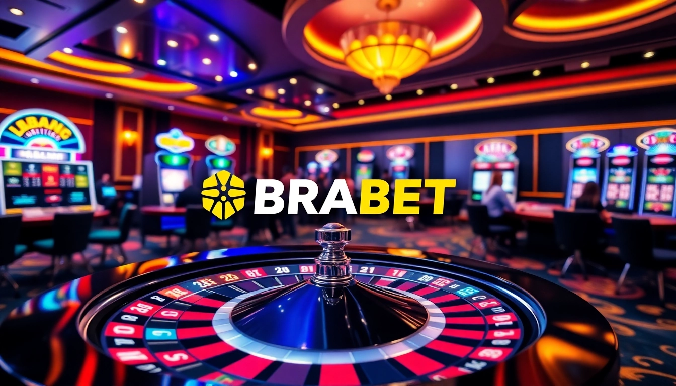 Engaging players enjoying the thrills of gambling with BRABET's modern casino design.