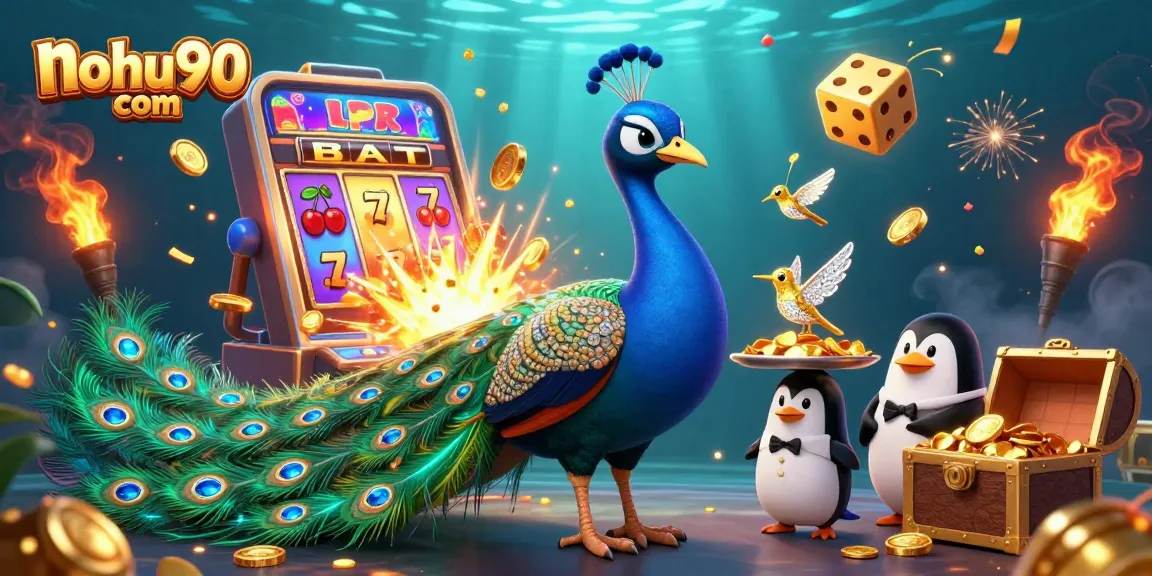 Experience the excitement of nohu90 com with our vibrant 3D casino scene, showcasing slots and jackpots.