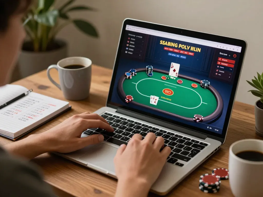 Engaging online gaming experience at manclub from a cozy home office.