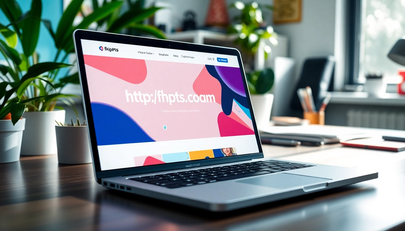 View of https://fhpts.com featured on a laptop in an organized, lively workspace.