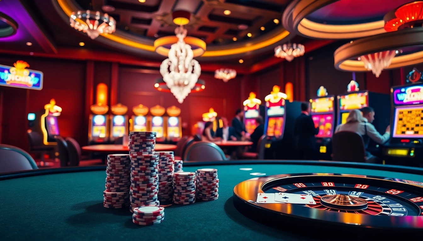 GO8 casino scene featuring a luxurious poker table with chips and cards, enhancing winning excitement.