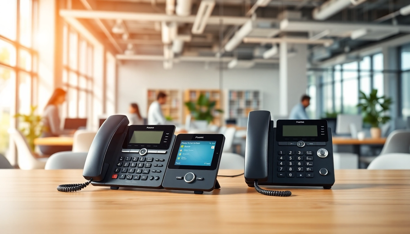 Discover advanced office phone systems in a modern workspace highlighting VoIP technology.