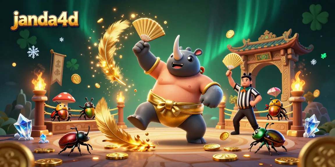 Menangkan jackpot di janda4d dengan sumo jangkrik dan penonton kumbang di arena bertarung.