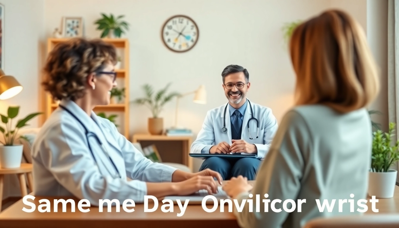 Facilitate a same day online doctor visit through a friendly virtual consultation setup.