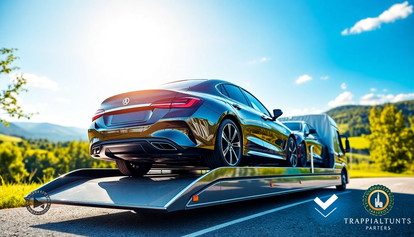 Showcase the luxury car transport at https://luxuryautocarriers.com highlighting elegant high-end vehicles.