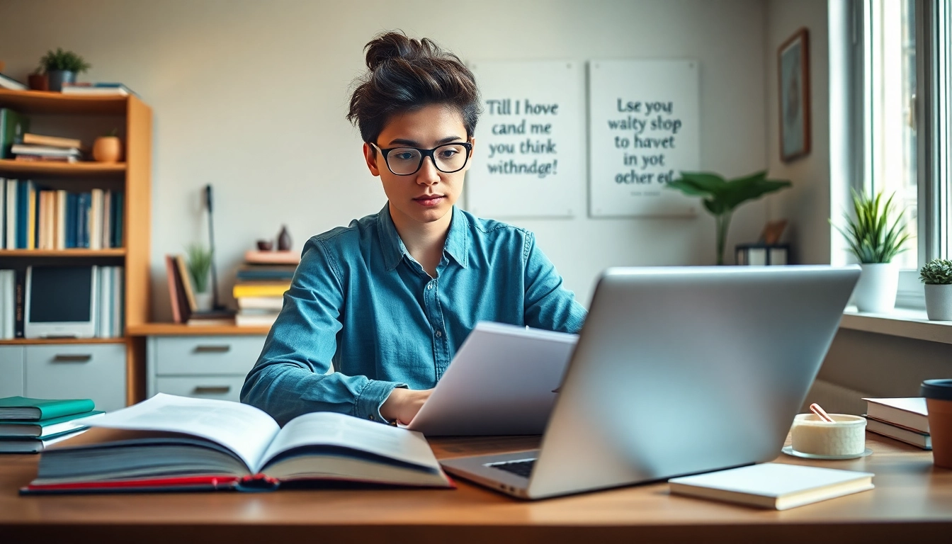 Hire someone to take lsat for you in a bright, organized home office setting with focus on studying.