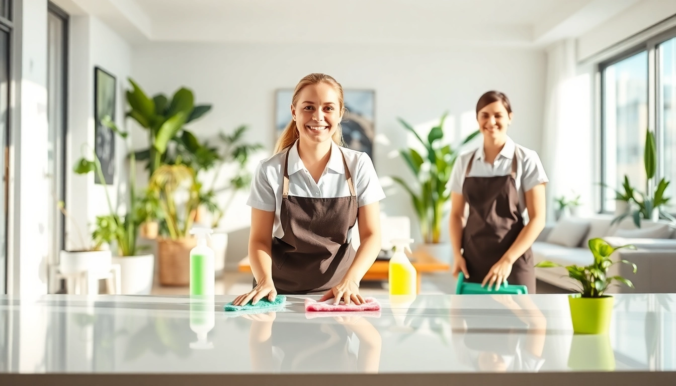 Enhance your space with our professional Cleaning service, showcasing happy cleaners in an immaculate home.