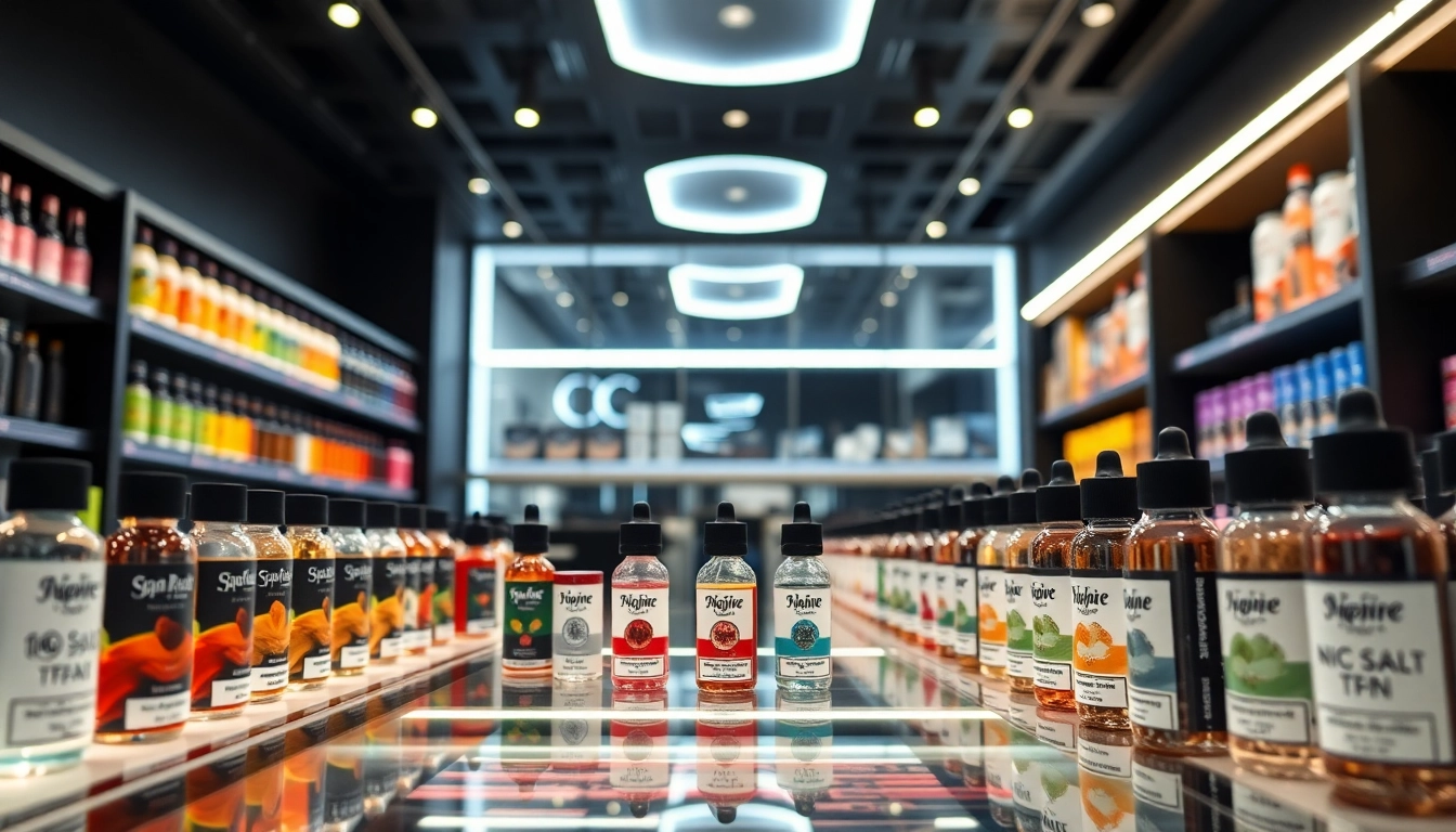 Browse premium e-liquids at Vape Juice Depot with a vibrant display.