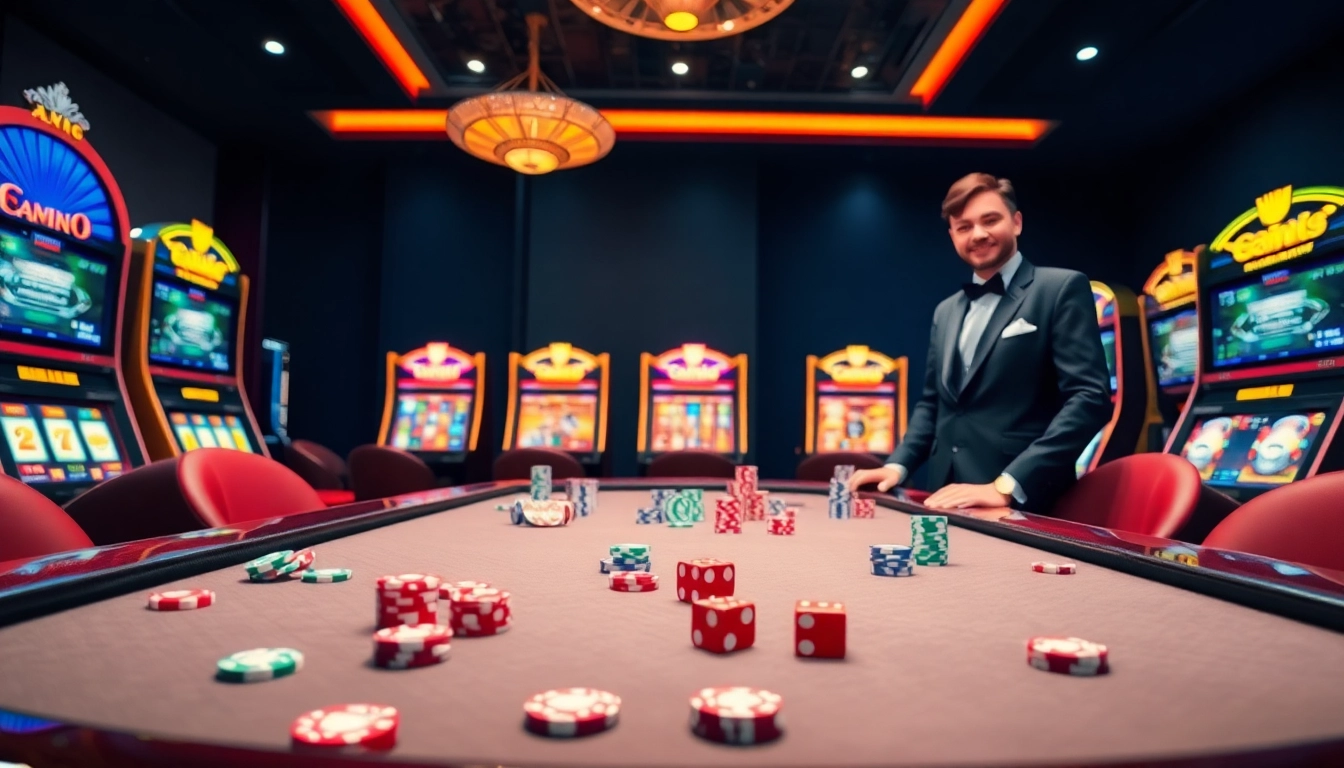 Experience the excitement of 79king đăng nhập in a vibrant casino atmosphere with poker tables and dynamic gaming.