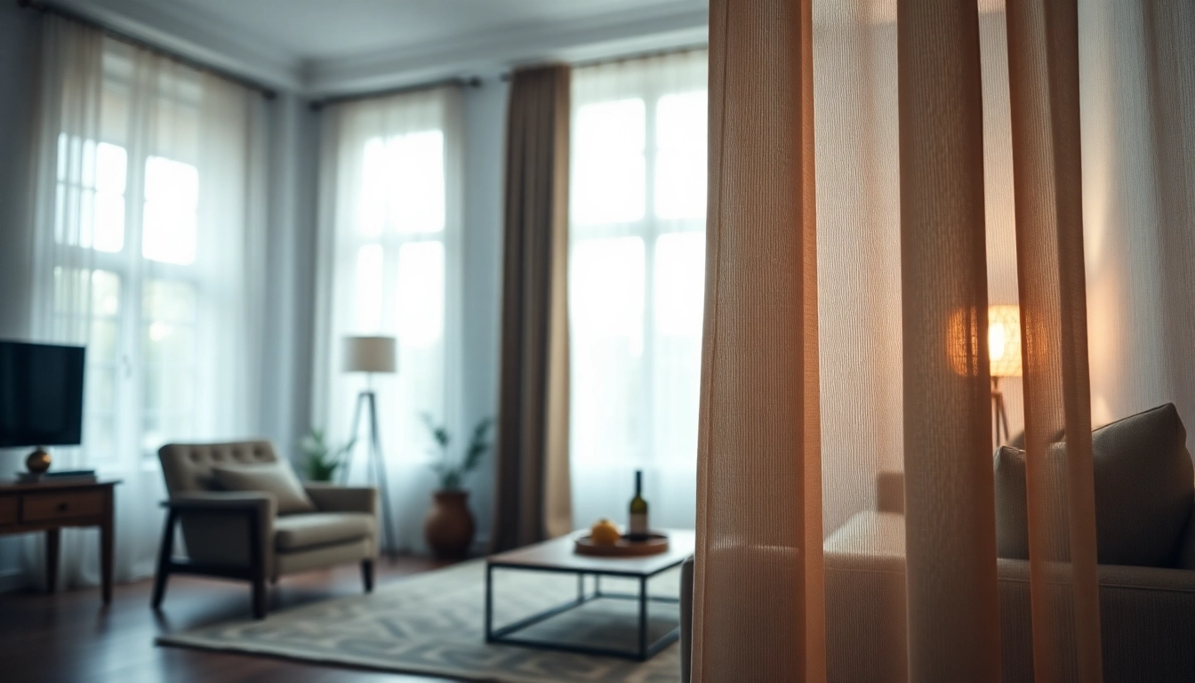 Verduisterende gordijnen in een uitnodigende woonkamer met elegant interieur en natuurlijke verlichting.