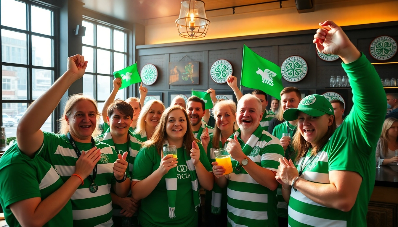 Fans at csc hamburg celebrate together with Celtic colors and spirits.