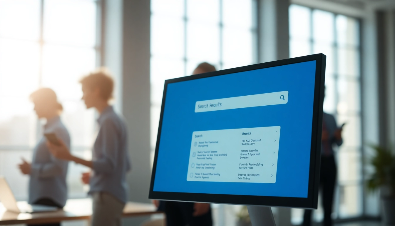 Enhance productivity with an enterprise search engine interface displayed on a modern computer.
