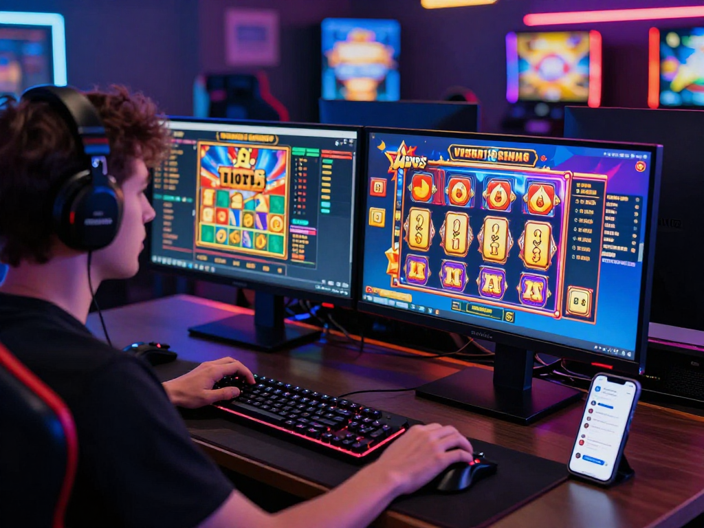 Pengalaman bermain slot 2026 yang seru dan mengasyikkan dengan grafik cerah dan duduk di meja gaming modern.