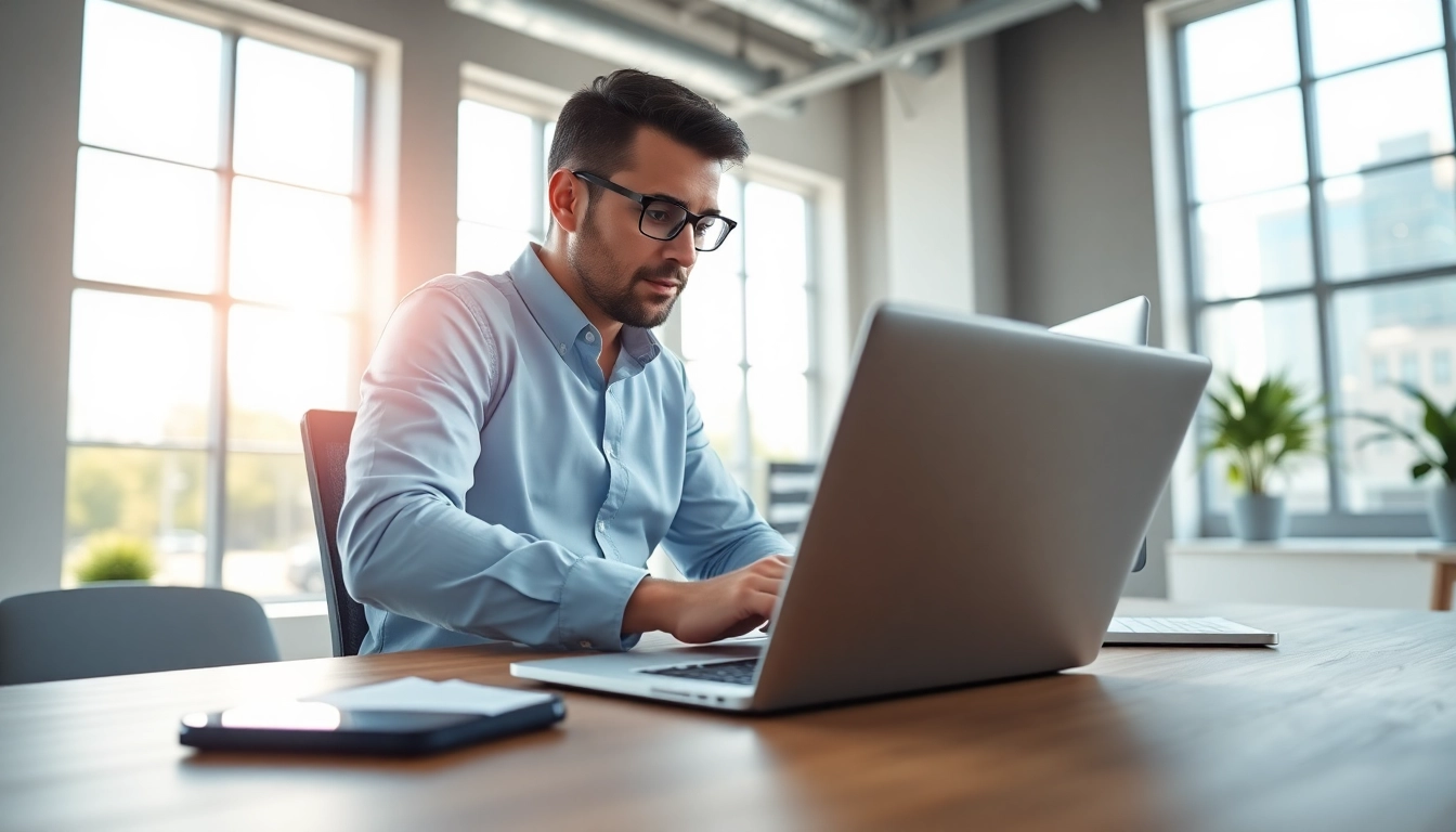 Digital marketing strategist analyzing data trends in a modern office setting