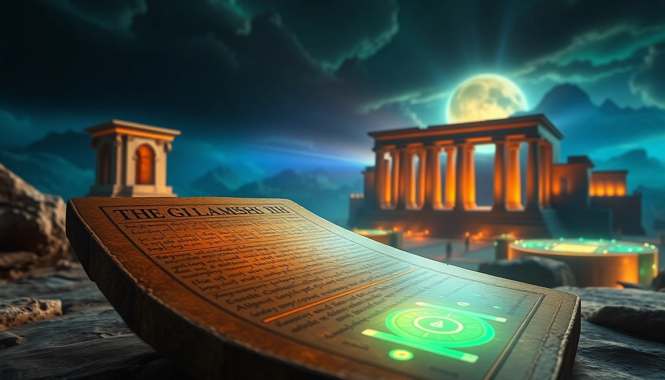Visual representation of www.trilgameshproject.com illustrating the fusion of ancient and futurist themes.