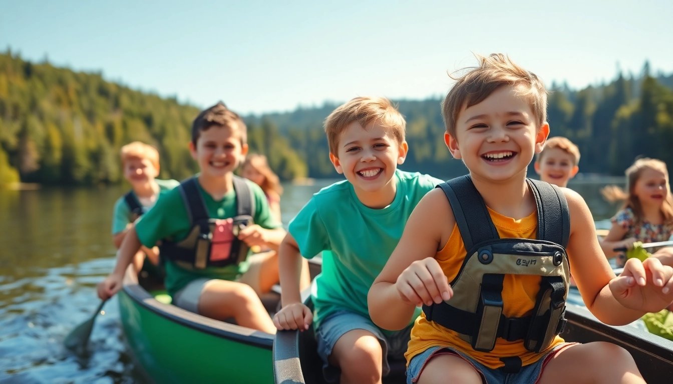 Children enjoying activities at residential summer camps surrounded by nature.