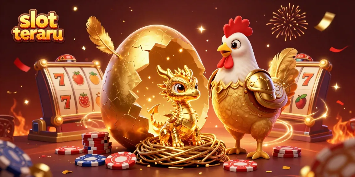 Spin the reels on slot terbaru featuring a golden baby dragon, gold poker chips, and festive elements.