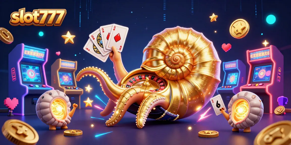 Engage with thrilling slot777 games featuring a whimsical 3D nautilus and glowing arcade elements.
