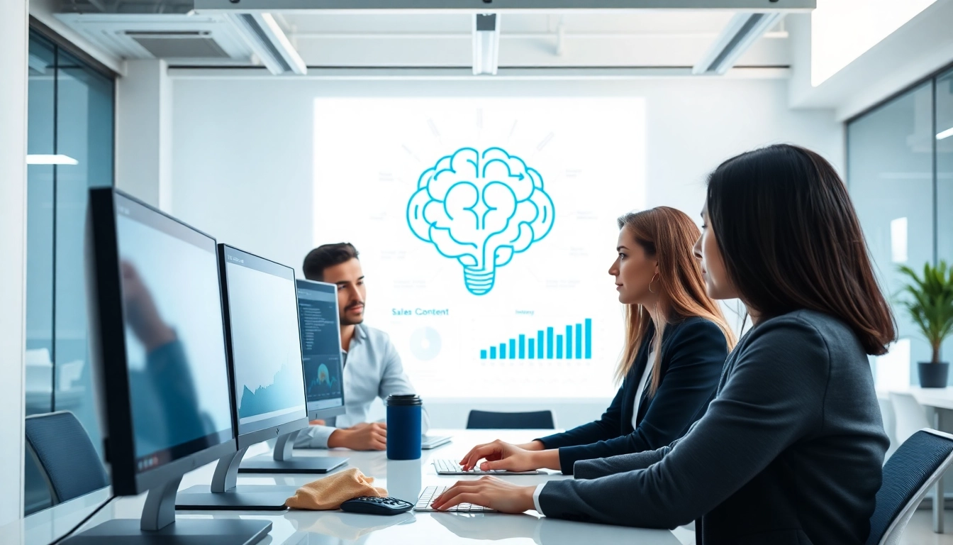 Engaging digital marketing team using sales content tracking software for performance analysis.