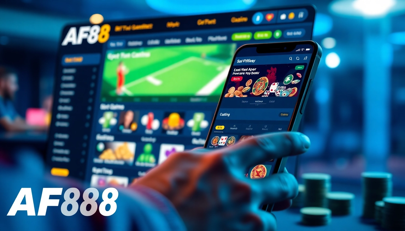 AF88 online gambling platform showcasing user-friendly interface and various betting options.