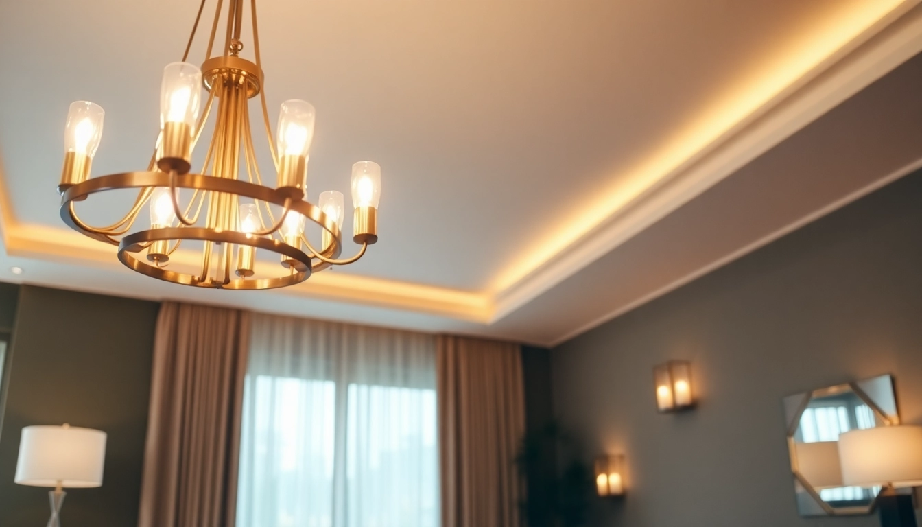 Showcase of elegant lighting solutions in a modern living room with stylish fixtures.