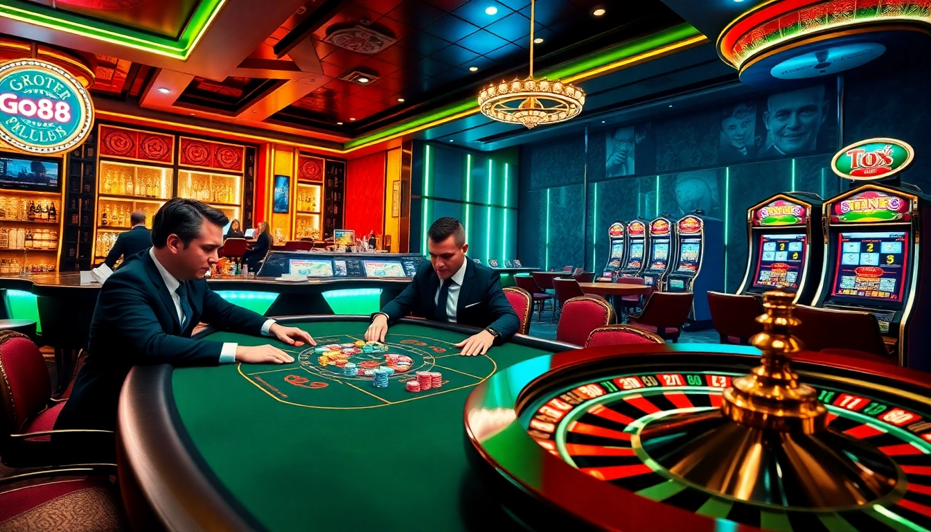 Experience a thrilling poker game at go88 with vibrant casino elements and exciting gameplay.