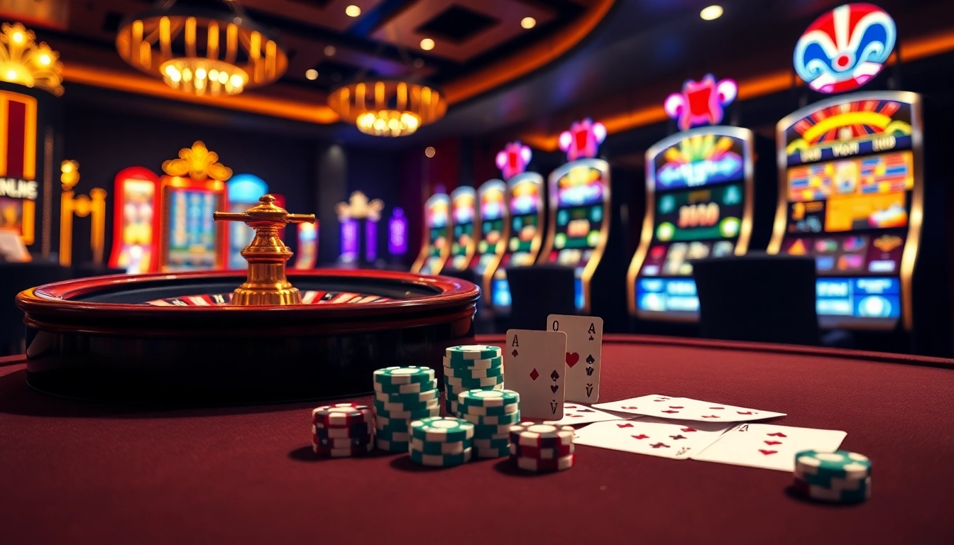Engage with the thrilling atmosphere of https://9dbett.com.br featuring a classy poker table full of chips and cards.