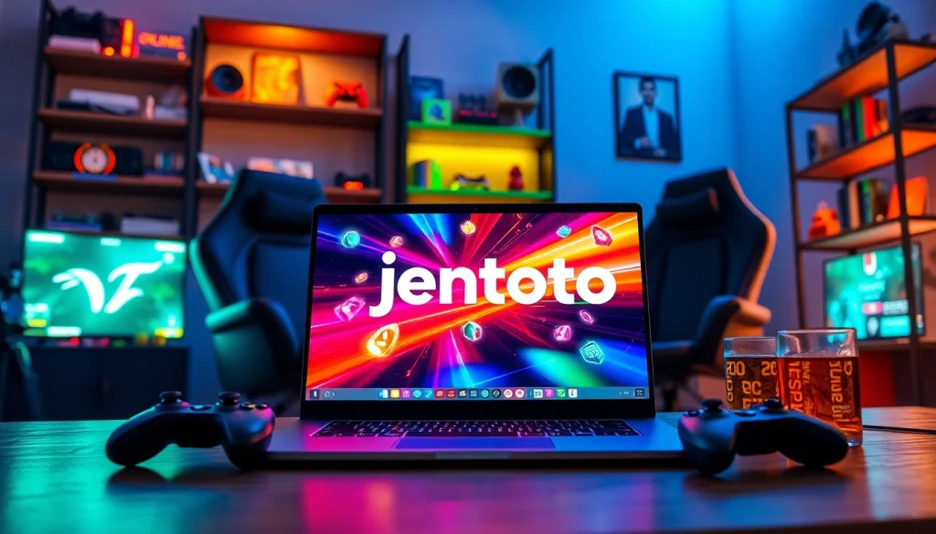 Pengalaman bermain jentoto dalam suasana gaming yang energik dan modern.