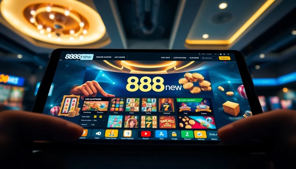 Engaging online gaming experience with 888new interface showcasing casino games.