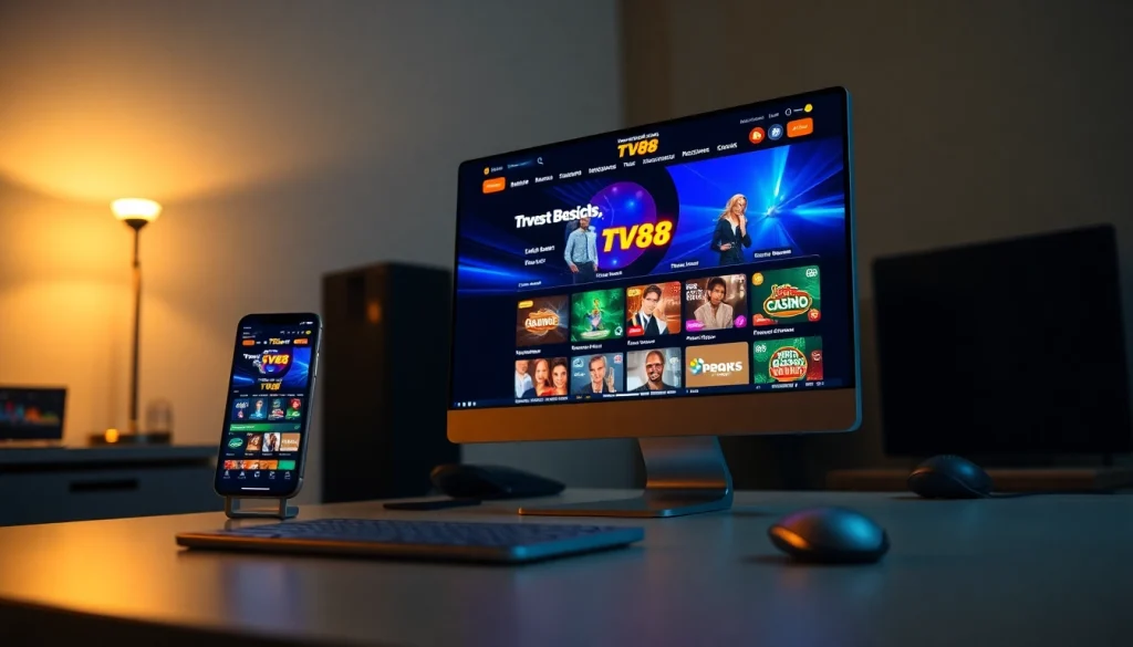 Engaging user experience on TV88, showcasing online gaming and modern interface.